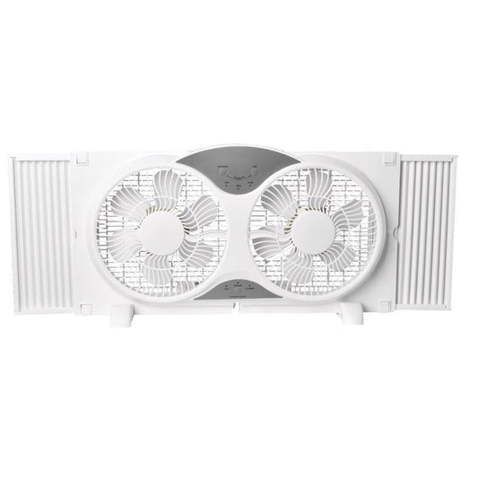 Perfect Aire 9 in. H 3 speed Electronically Reversible Twin Window Fan Remote Control