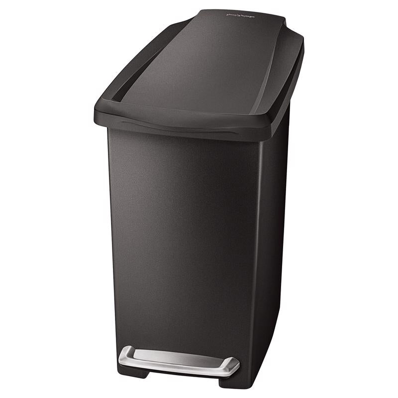 Simplehuman 10 L Black Plastic Step Trash Can