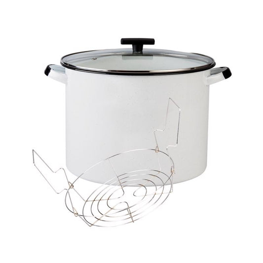 Granite Ware Ceramic Over Steel Canner 21 qt White