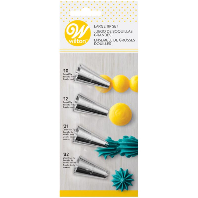 Wilton Stainless Steel Large Cake Decorating Tips 4 pc