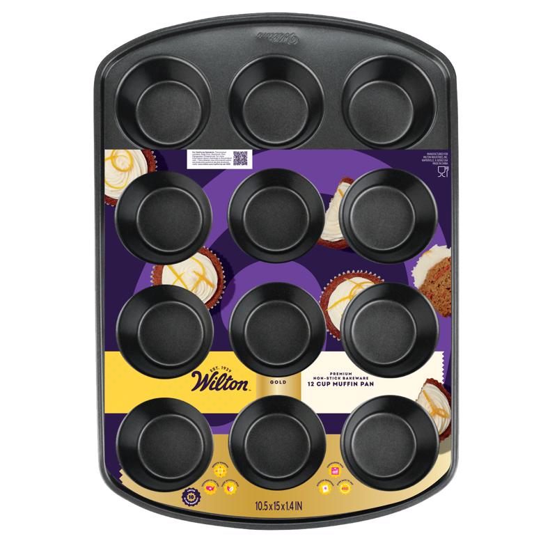 Wilton Gold 15 in. W X 11 in. L Muffin Pan Gray 1 pc