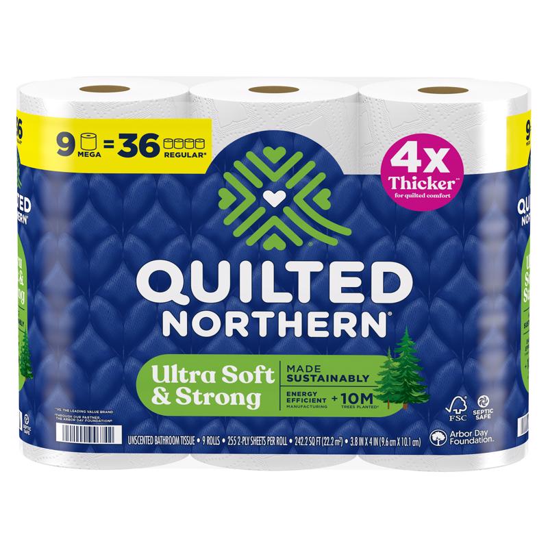 Quilted Northern Toilet Paper 9 Rolls 255 sheet 242.25 sq ft