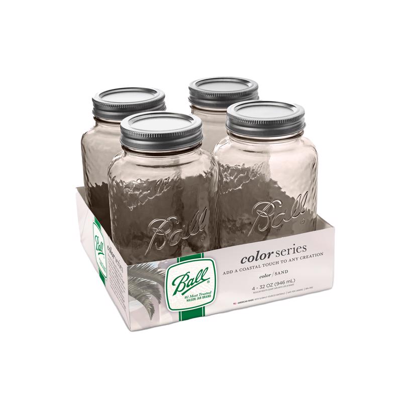 Ball Color Series Regular Mouth Mason Jar 32 oz 4 pk