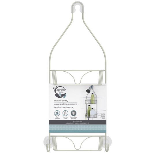 Zenna Home 21 in. H X 8.75 in. W X 4.17 in. L Satin Nickel Shower Caddy