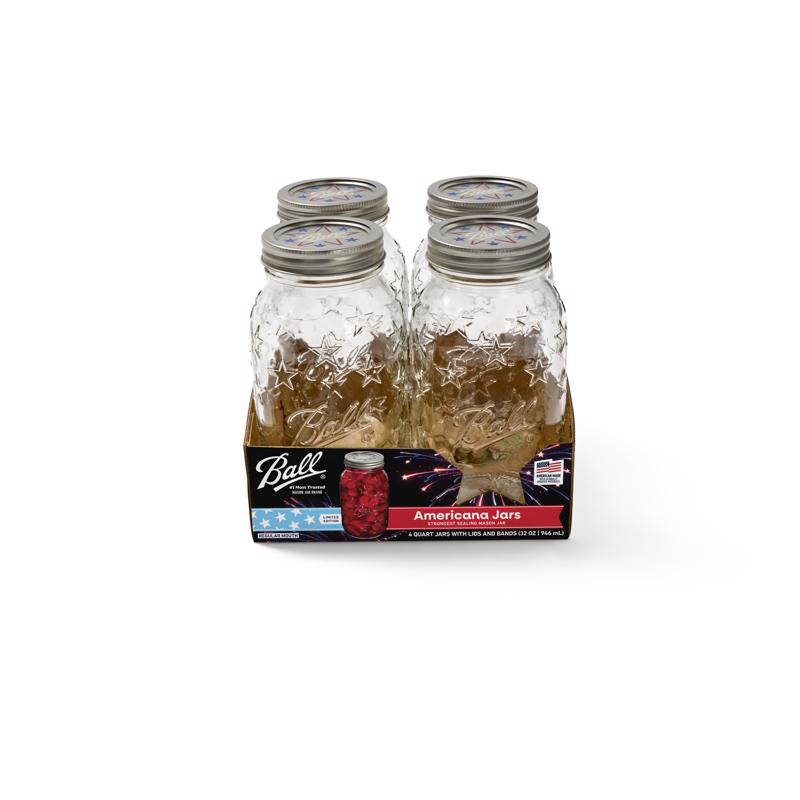Ball Americana Regular Mouth Canning Jar 32 oz 4 pk