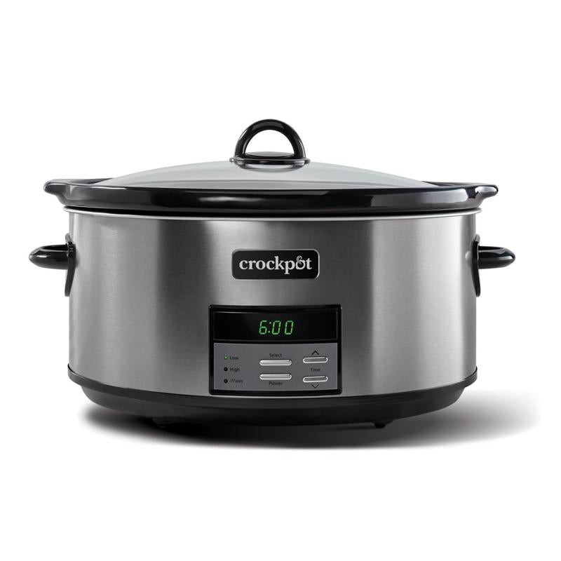 Crock-Pot 8 qt Black/Silver Stainless Steel Programmable Slow Cooker