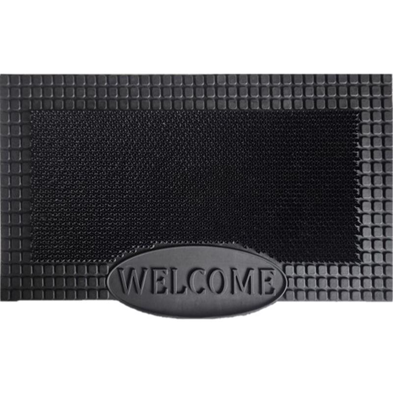 Direct Home Textiles Goup 30 in. W X 18 in. L Black Rubber Door Mat