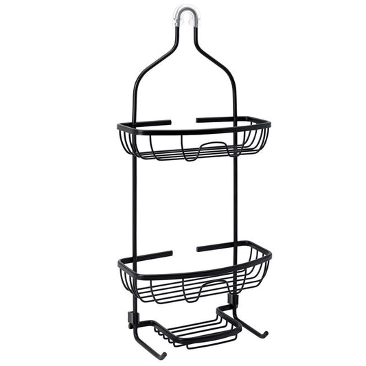 Zenna Home 24.25 in. H X 11 in. W X 4.5 in. L Matte Black Shower Caddy