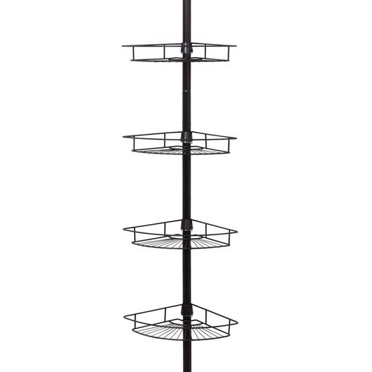 Zenna Home 97 in. H X 11.5 in. W X 11.5 in. L 4-Shelf Corner Shower Caddy