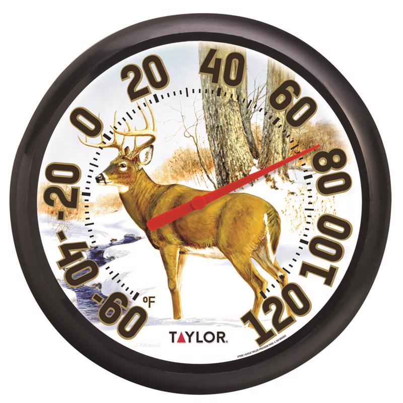 Taylor Deer Design Dial Thermometer Plastic Multicolored 13.25 in.