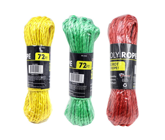 Diamond Visions 0.25 in. D X 72 ft. L Assorted Twisted Poly Rope