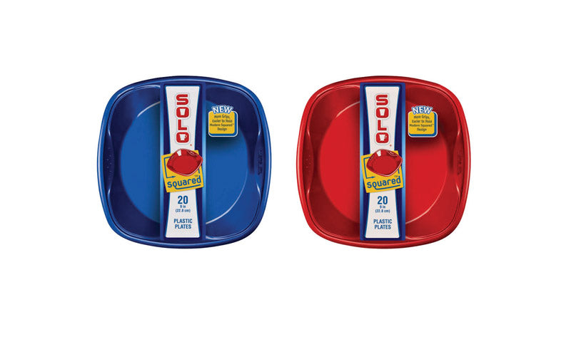 Solo Plastic Everyday Square Plates 20 pk
