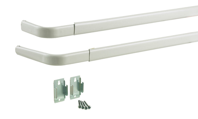 Kenney White Traditional/Transitional Double Curtain Rod 28 in. L X 48 in. L