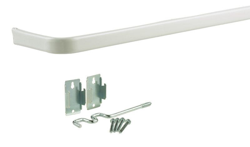 Kenney White Traditional/Transitional Curtain Rod 48 in. L X 86 in. L
