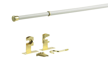 Kenney White Traditional/Transitional Sash Rod 48 in. L X 84 in. L