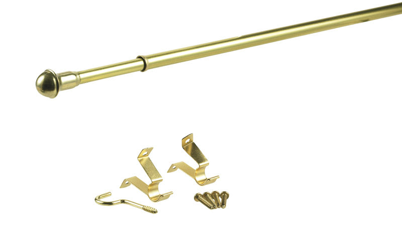 Kenney Brass Gold Traditional/Transitional Curtain Rod 48 in. L X 86 in. L
