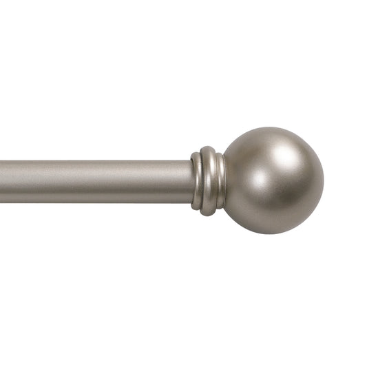 Kenney Brushed Nickel Silver Traditional/Transitional Curtain Rod 48 in. L X 86 in. L
