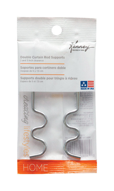 Kenney Silver Traditional/Transitional Curtain Rod Support Hook n/a in. L
