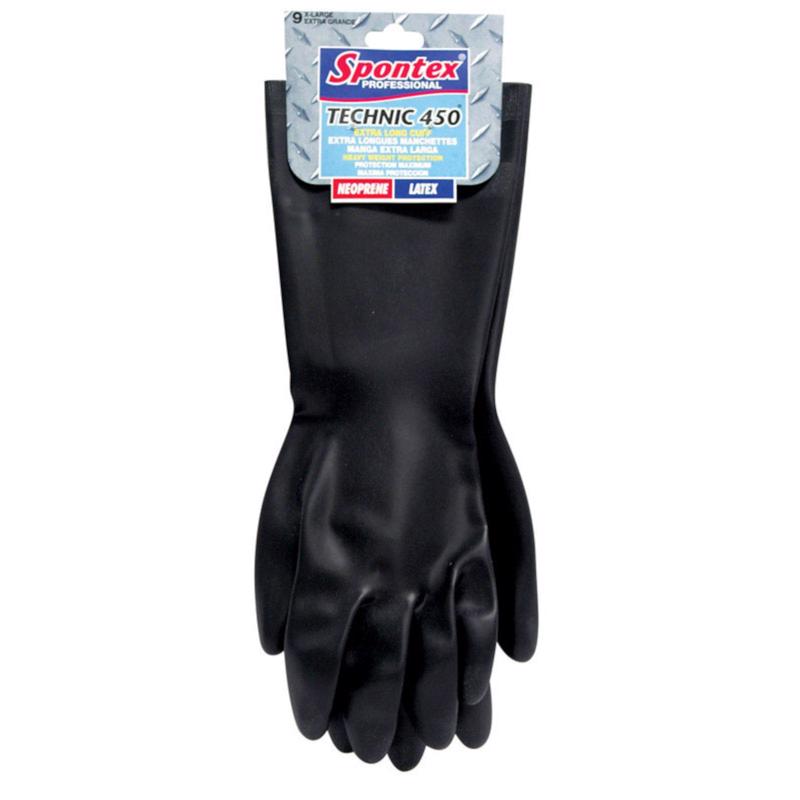 Spontex Technic 450 Latex/Neoprene Cleaning Gloves M Black 1 pk