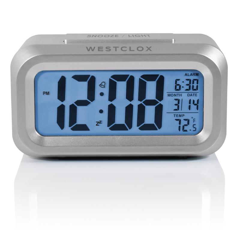 Westclox 5.3 in. Silver Alarm Clock Digital