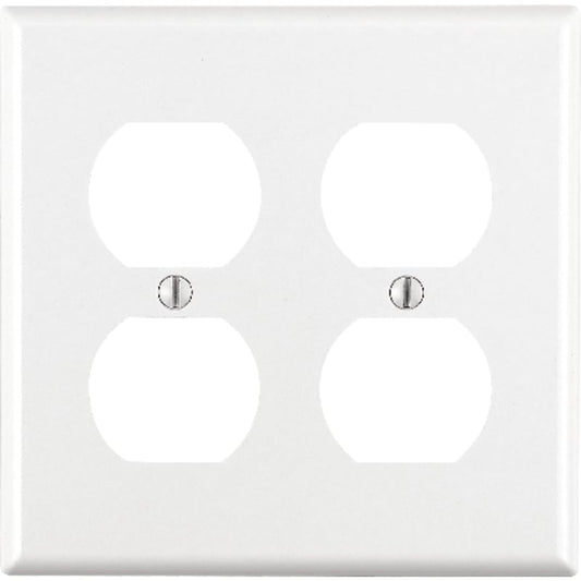 Leviton White 2 gang Thermoset Plastic Duplex Wall Plate 1 pk