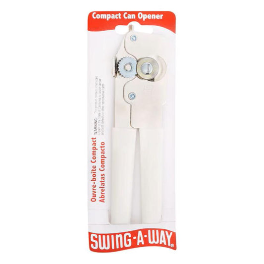 Swing-A-Way White Steel Manual Compact Can Opener