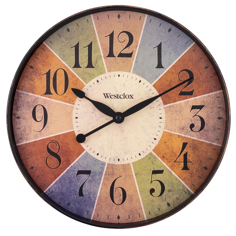 Westclox 12 in. L X 12 in. W Indoor Casual Analog Wall Clock Glass/Plastic Multicolored