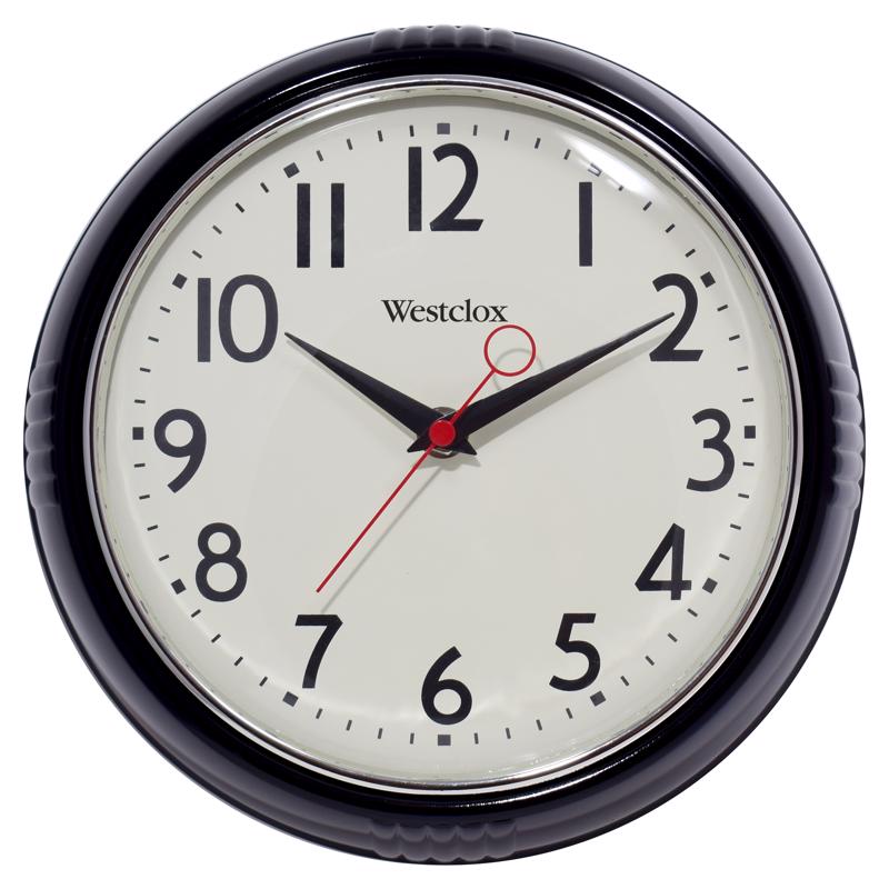 Westclox 9.75 in. L X 9 in. W Indoor Modern Analog Wall Clock Glass/Plastic Black