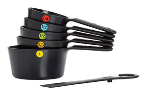 OXO Good Grips 1/4, 1/3, 1/2, 2/3, 1 cups Plastic Black Measuring Cup 11110901V1