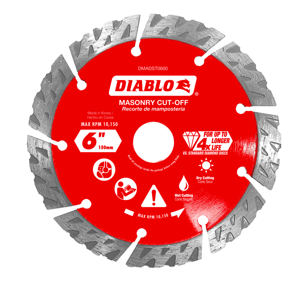 Diablo 6 in. D X 7/8 in. X .094 in. thick Diamond Segmented Turbo Masonry Cut-Off Disc