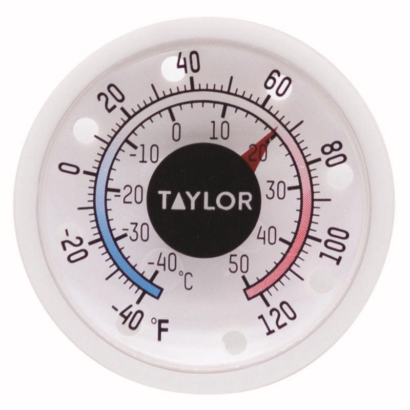 Taylor Dial Thermometer Plastic White 1.75 in.