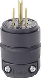 Leviton Residential Rubber Ground/Straight Blade Plug 5-15P 18-12 AWG 2 Pole 3 Wire