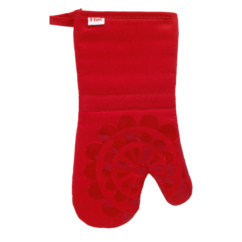 T-Fal Red Medallion Cotton Oven Mitt