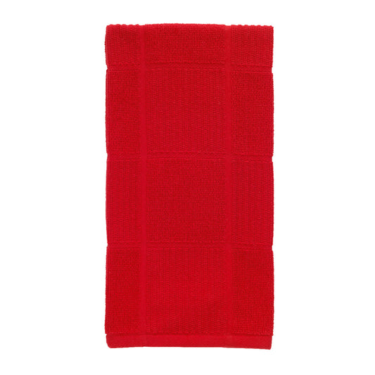 T-Fal Red Cotton Checked Parquet Kitchen Towel 1 pk