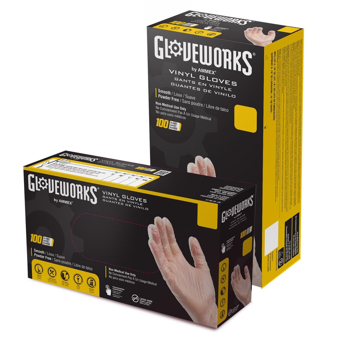 AMMEX Gloveworks Vinyl Disposable Gloves