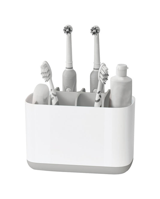 Joseph Joseph 6 Compartment Light Gray/White Plastic Toothbrush Holder