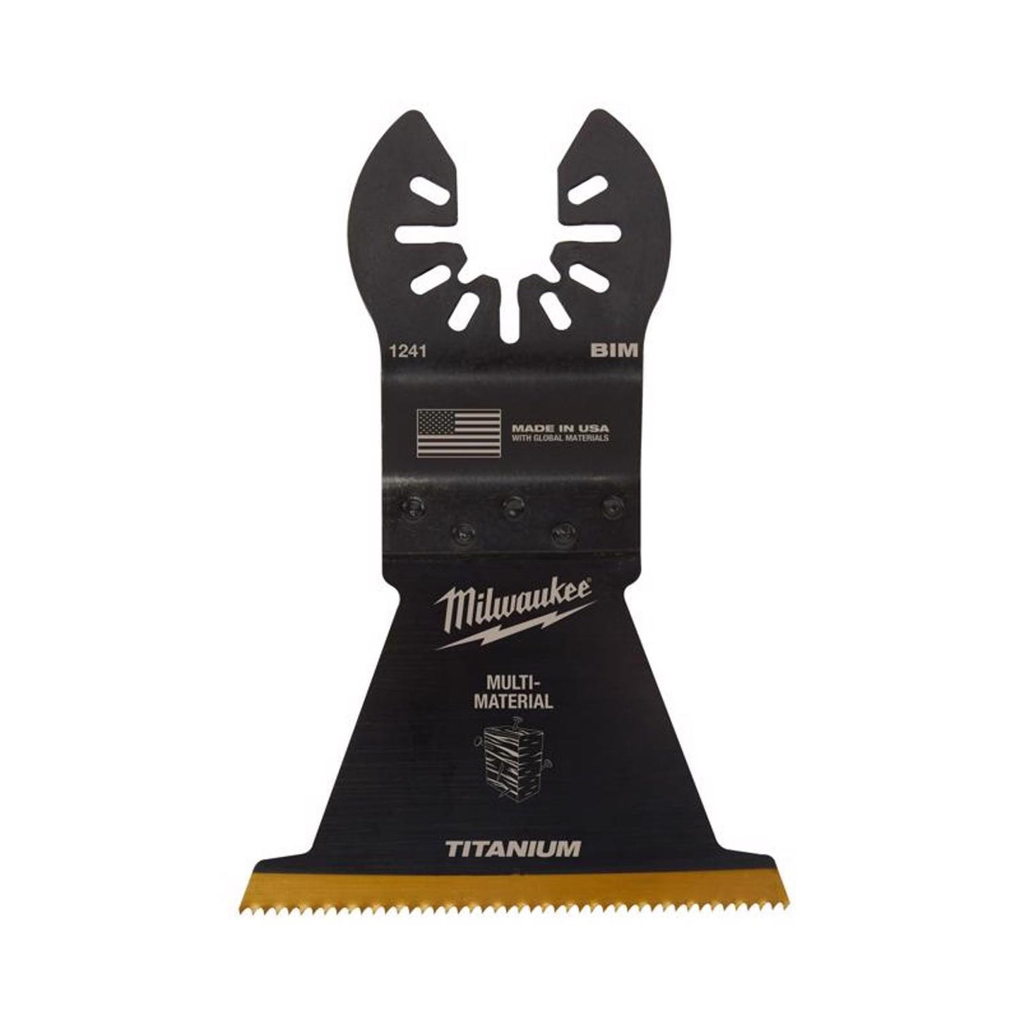 Milwaukee Universal Fit Open-Lok 2-1/2 in Titanium Bi-Metal Wood and Metal Oscillating Blade Mfr 49-25-1243