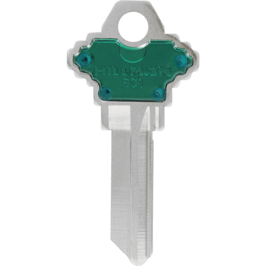 HILLMAN ColorPlus House/Office Key Blank Single Green