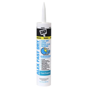 DAP Alex Fast Dry White Acrylic Latex Caulk 10.1 oz, Pack of 12