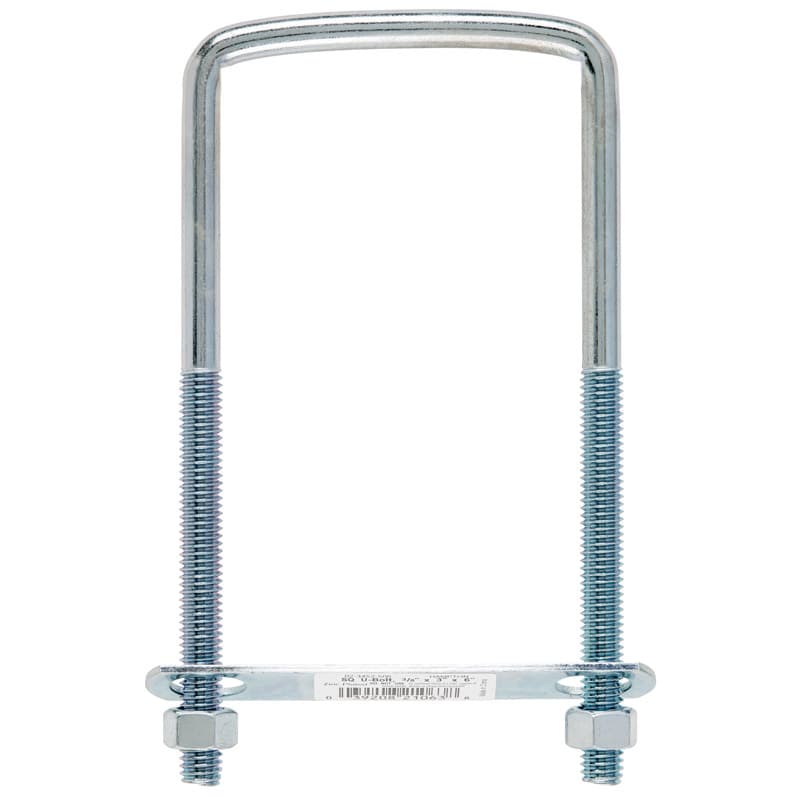 Hampton 3/8 in. X 3 in. W X 6 in. L Coarse Zinc-Plated Steel Square U-Bolt