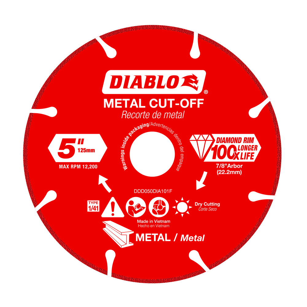 Diablo 5 in. D X 7/8 in. X 0.039 in. thick Diamond Metal Cut-Off Wheel
