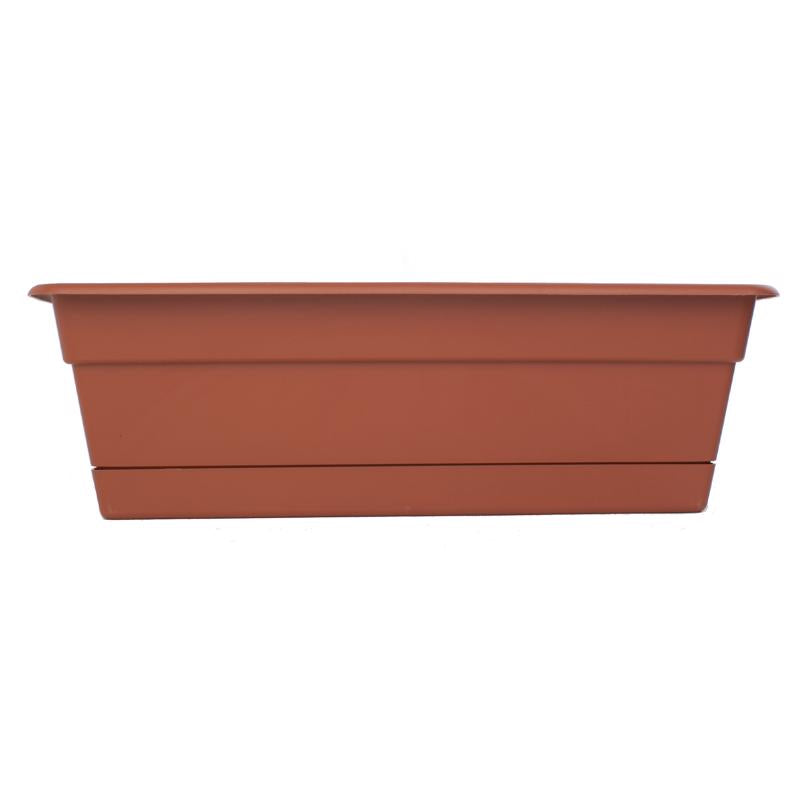 Bloem Dura Cotta 5.75 in. H X 18 in. W X 7.5 in. D Plastic Window Box Terracotta