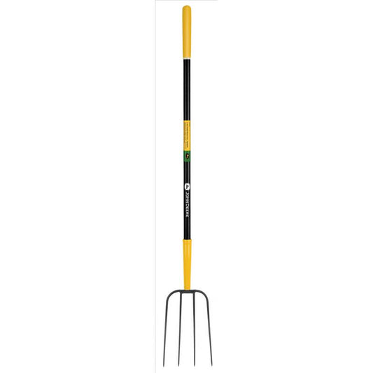 John Deere 4 Tine Steel Manure Fork 48 in. Fiberglass Handle