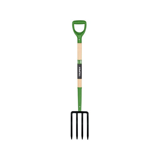 Truper 4 Tine Steel Spading Fork 30 in. Wood Handle