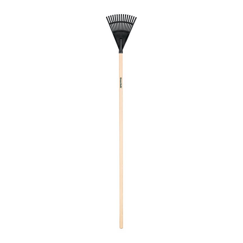Truper Tru-Tough 54.5 in. 15 Tine Poly Shrub Rake Wood Handle
