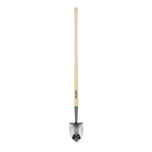 Truper 54.25 in. Steel Round Garden Shovel Wood Handle