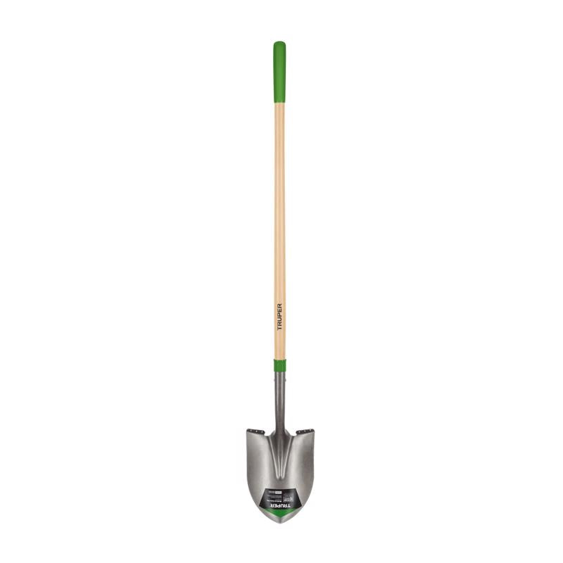 Truper 58.25 in. Steel Round Digging Shovel Wood Handle