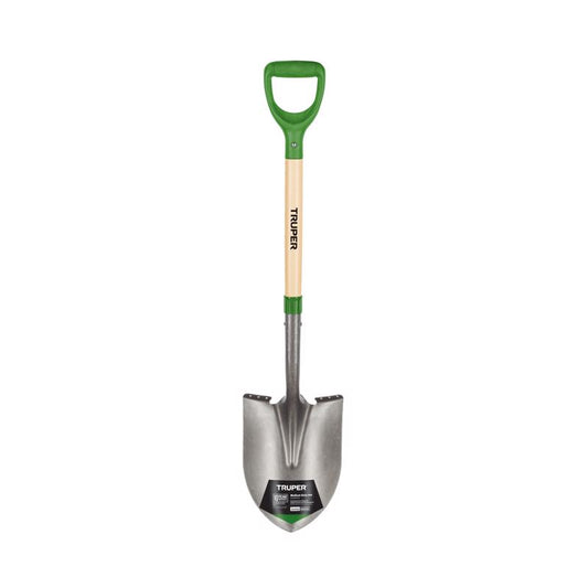 Truper 41 in. Steel Round Digging Shovel Wood Handle