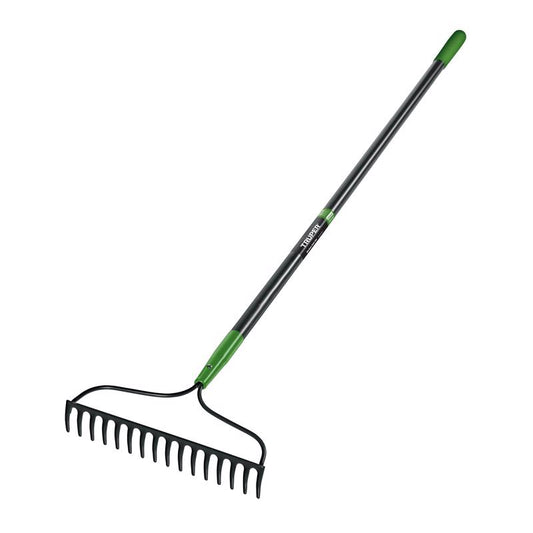 Truper Tru-Tough 60.5 in. 16 Tine Steel Bow Rake Fiberglass Handle