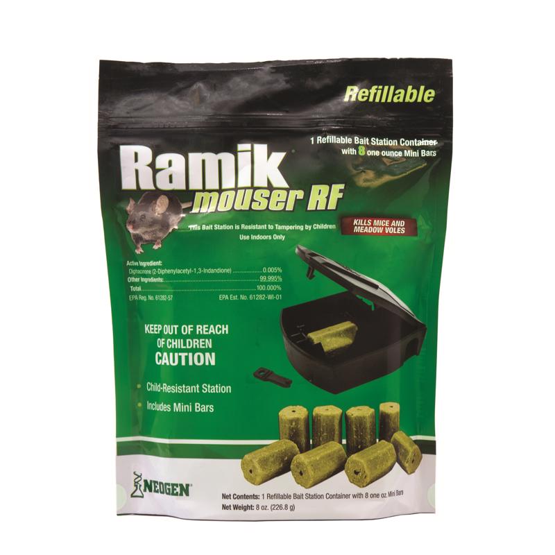 Ramik Mouser Refillable Toxic Fish-Flavored Bait Station and Bait Blocks For Mice 8 oz 1 pk